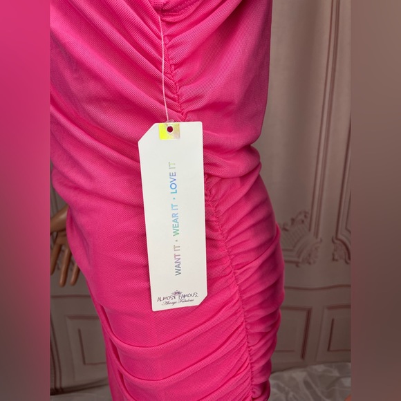 ALMOST FAMOUS Womens Pink Chain Strap Sleeveless Midi Sheath Dress Juniors XL - Picture 10 of 13